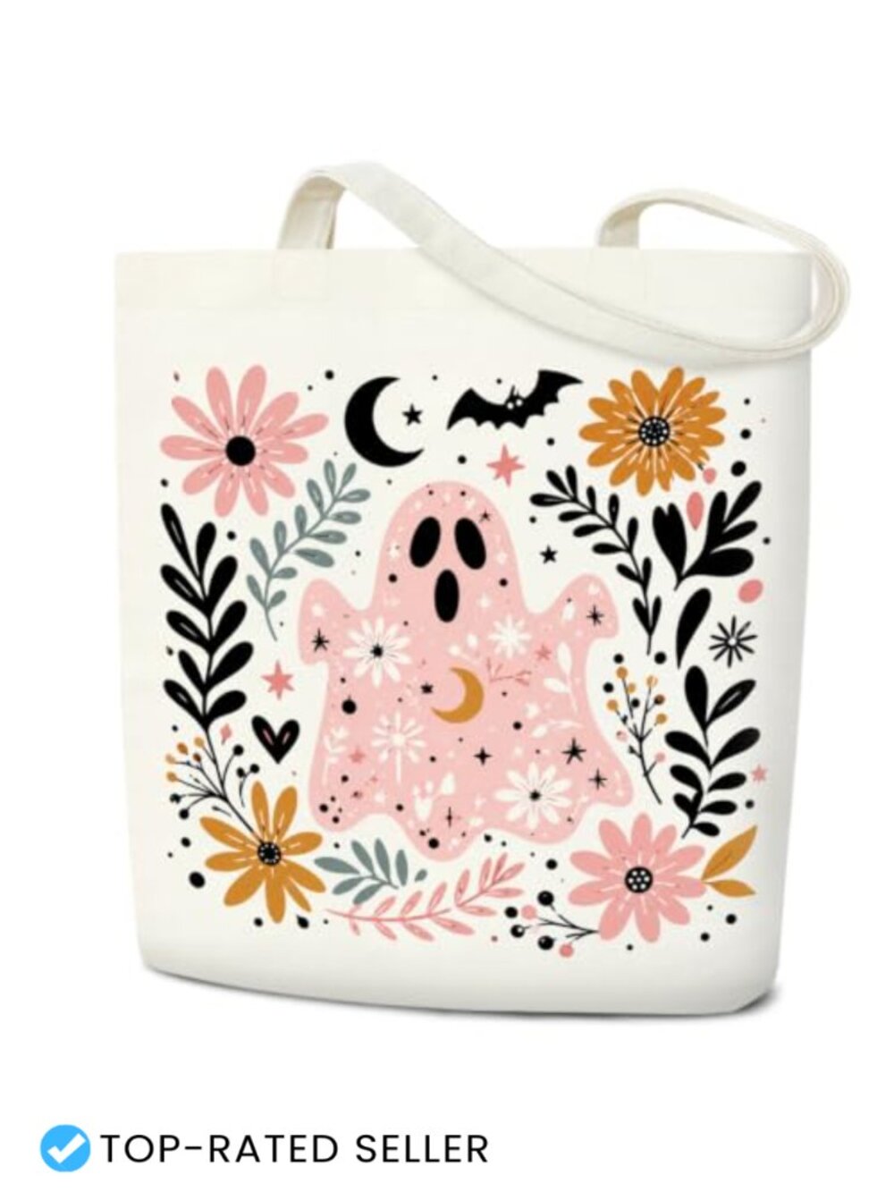 Halloween Canvas Tote Bag, Reusable Shopping Grocery Shoulder Bag for Women,
